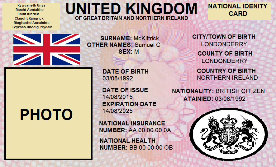 Id uk. ID Card в Англии. Identity Card в Англии. Идентификационная карта в Англии.